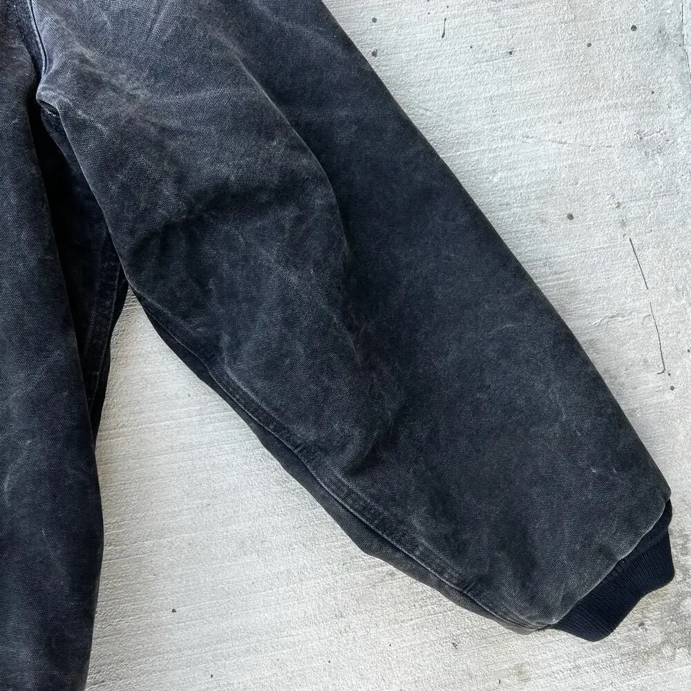 Carhartt J130 BLK faded black hooded work wear jacket
